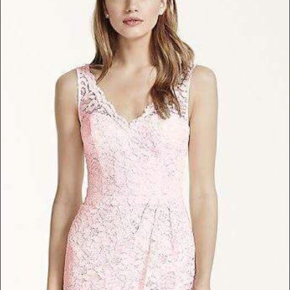 Petal pink bridesmaid dress.